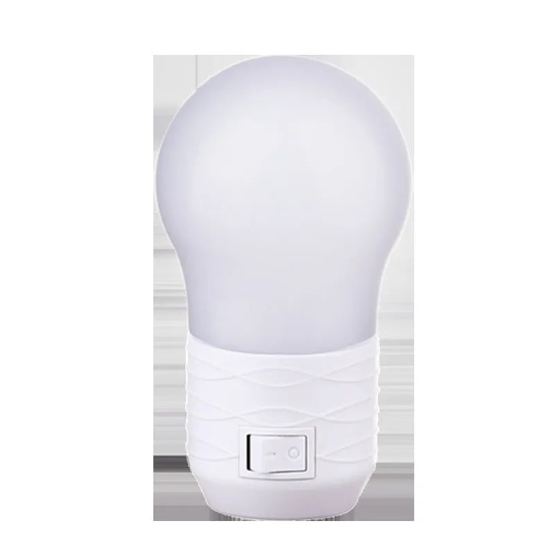 White round plug-in bedside night light with touch control for baby nursery feeding