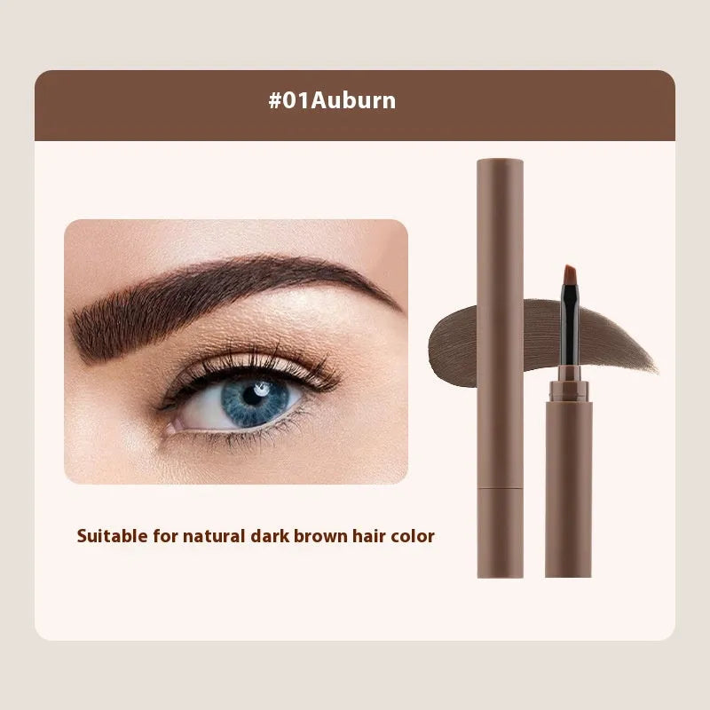 Double-headed eyebrow cream for shaping and colouring, shown in five shade options.