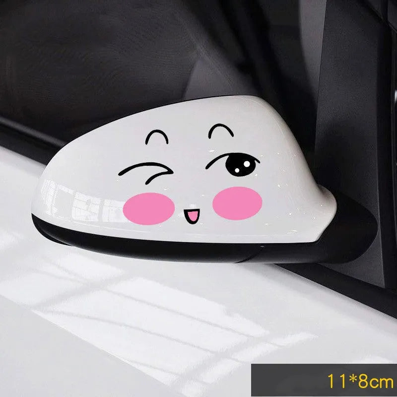Reflective cartoon car stickers with cute eye designs for vehicle decoration