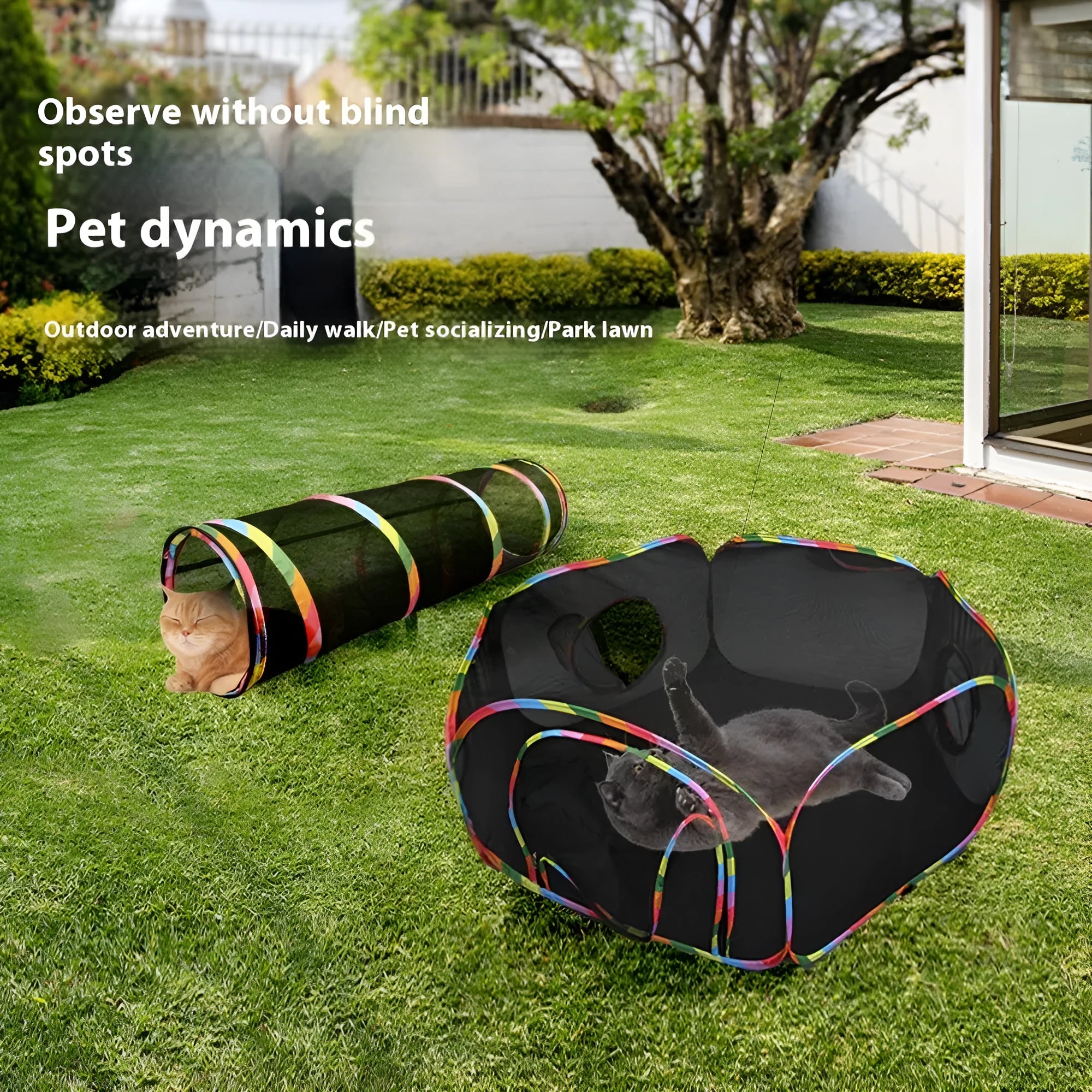 Foldable mesh cat roll cage showing square, hexagonal, tent, tee, and long straight shape options