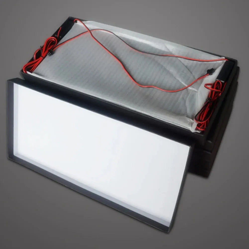 Two flat LED truck license plate light bars with plastic housing.