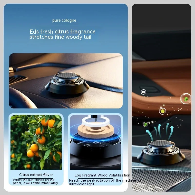 Black Gulong solar electromagnetic de-icing car aromatherapy decoration measuring 84mm