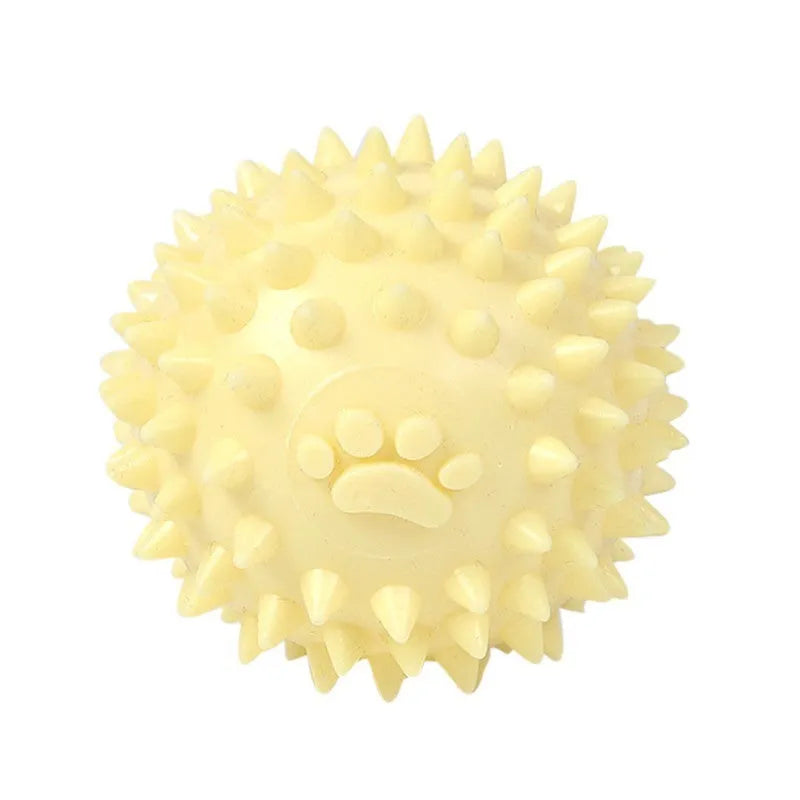 Blue TPR footprint dog chewing ball 6cm diameter pet dental toy