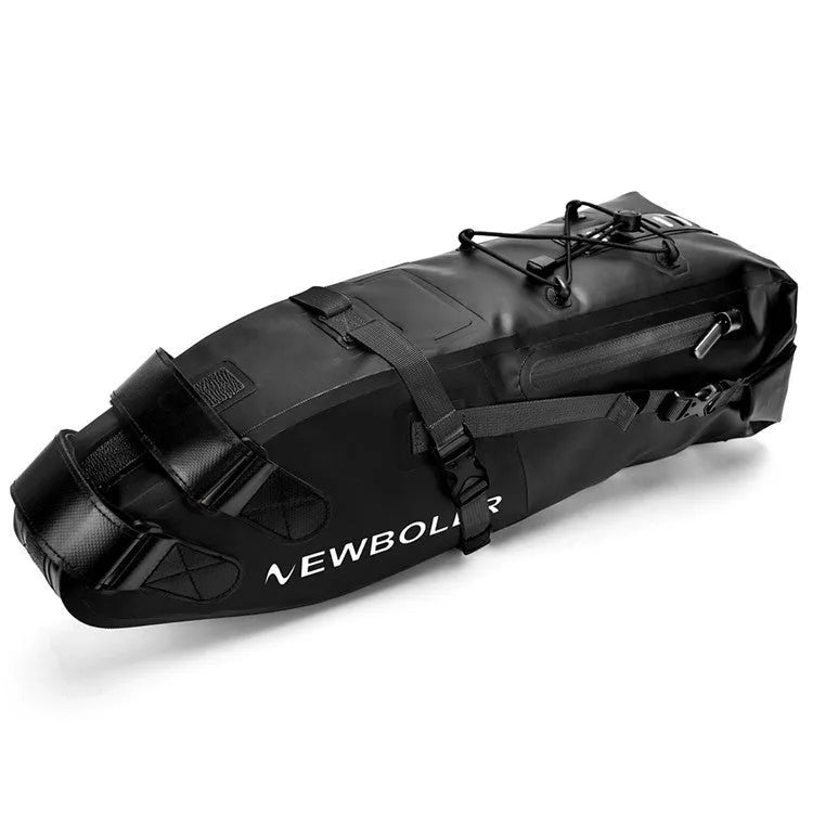 Waterproof PVC bike tail bag with 13L capacity in black, green or yellow