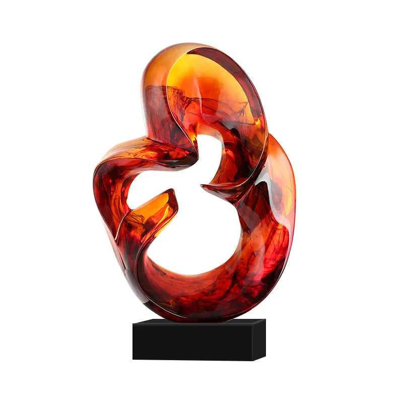 Transparent resin craft ornament in modern minimalist design showing glass-like clarity