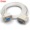 DB9 female to female RS232 serial cable 1.5m milky white colour