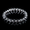 Natural Donghai old materials white crystal bracelet with round beads on a single circle.