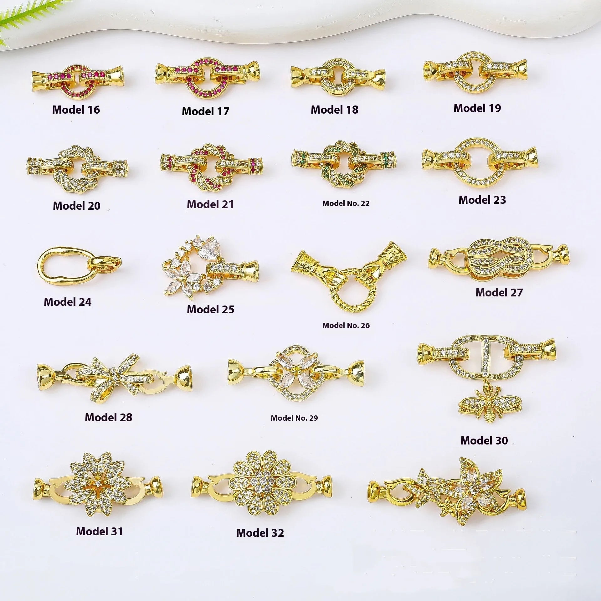Small gold plated necklace buckle for DIY jewellery making