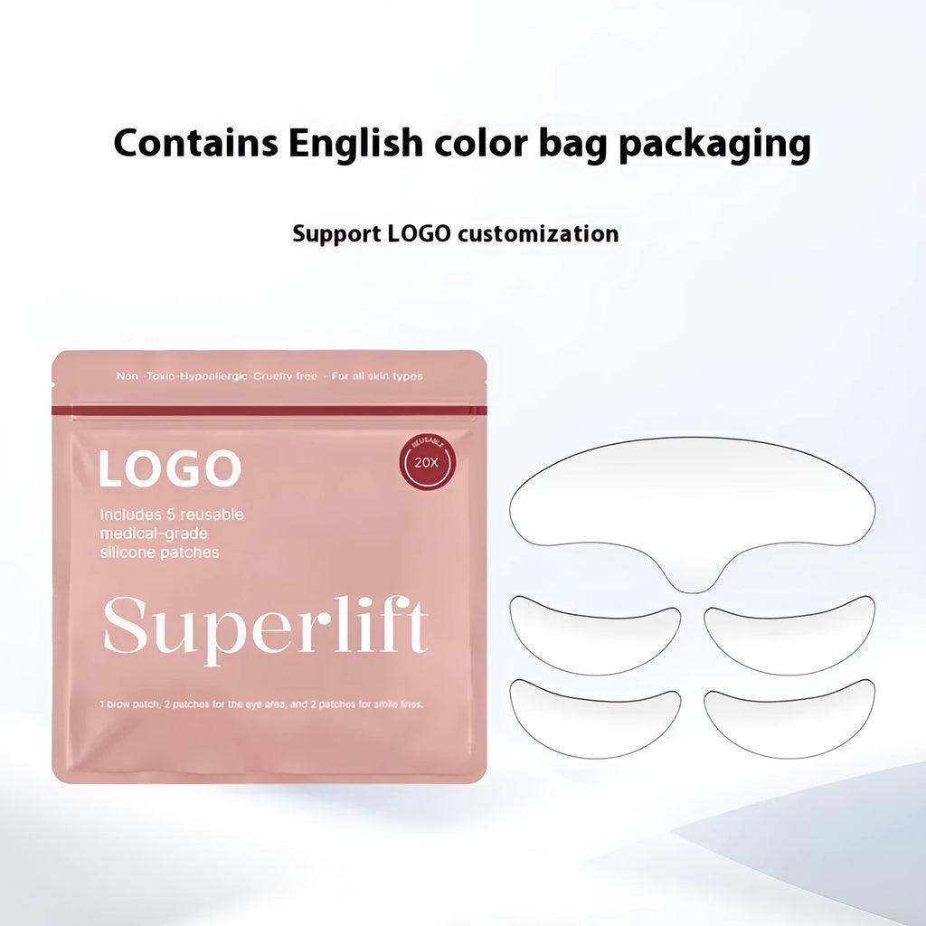 Silicone anti-wrinkle face stickers 5-piece set for facial skincare