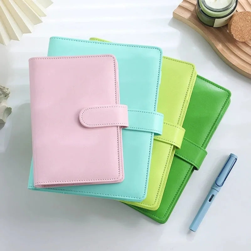 A5 PU leather zipper notebook shell in a solid colour, shown closed with the zip fastened.