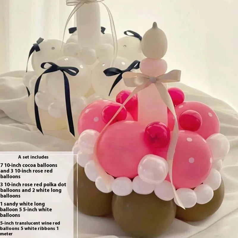 Balloon bouquet DIY kit with round balloon components for party decoration assembly