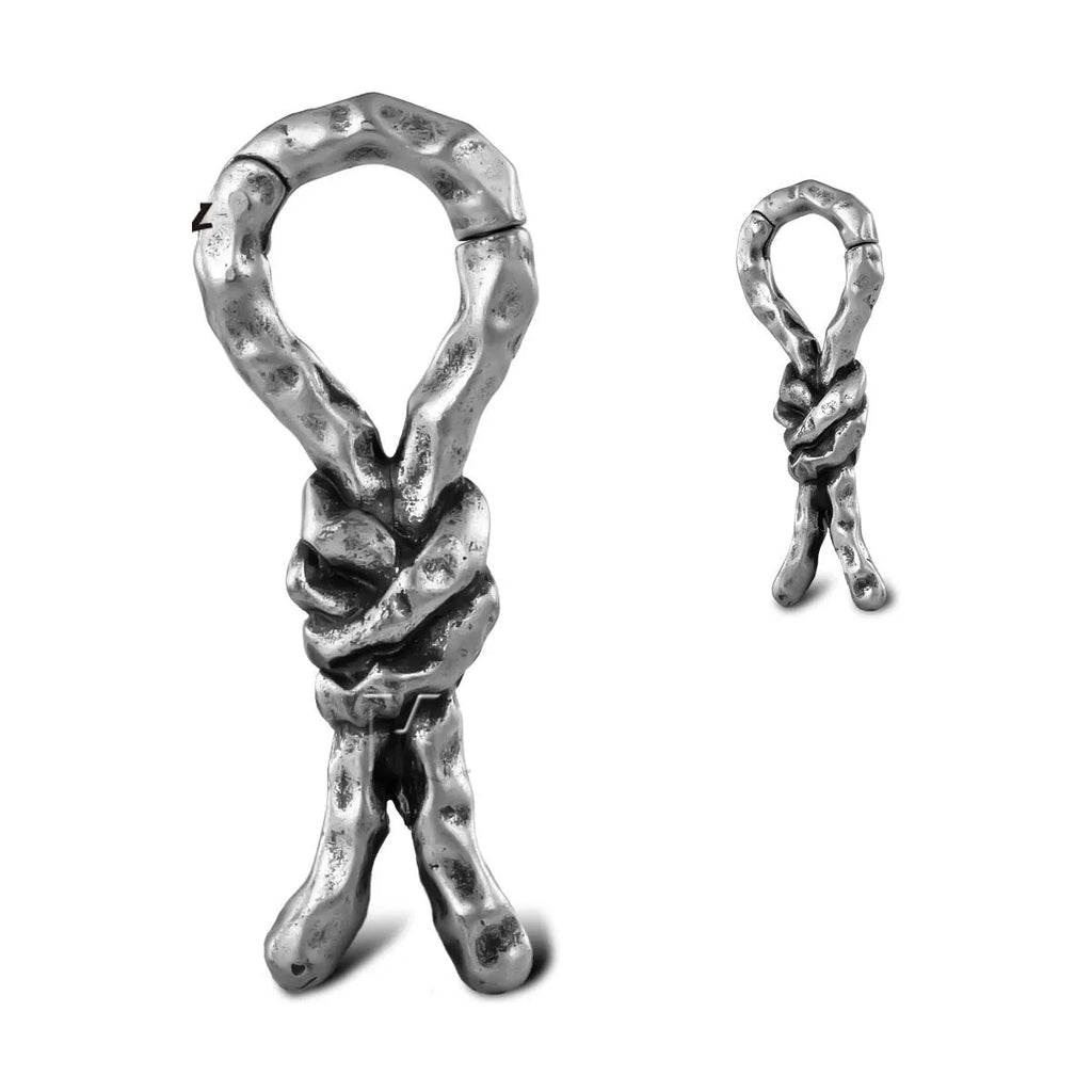 Copper Creative Bends and Hitches 4mm gauge piercing earrings with a bent design for auricle.