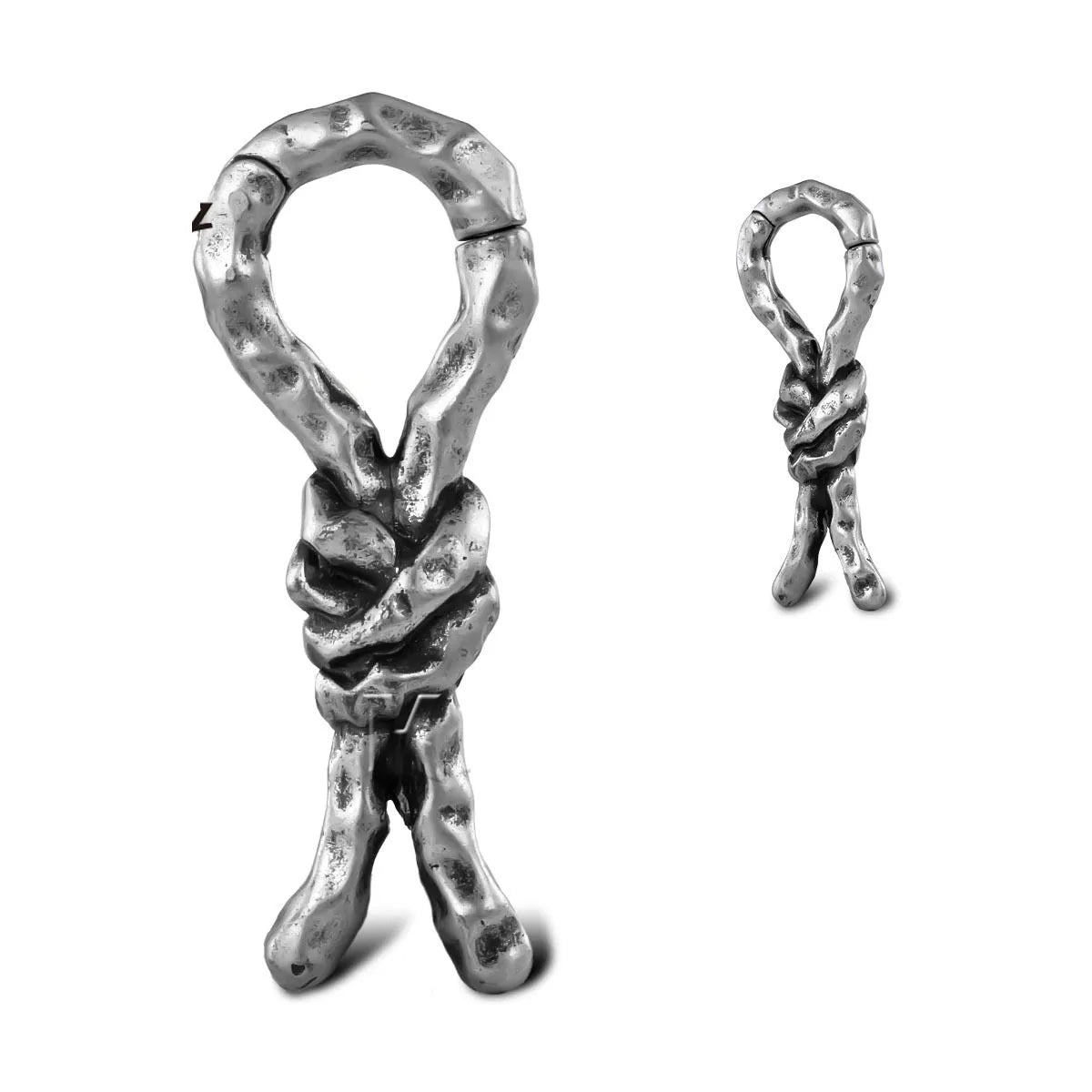Copper Creative Bends and Hitches 4mm gauge piercing earrings with a bent design for auricle.
