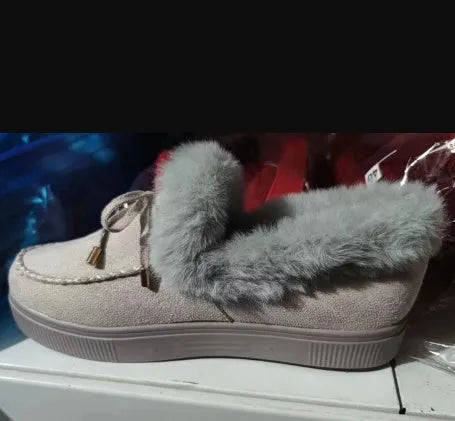 Warm cotton indoor shoes with non-slip rubber soles and velvet lining in multiple colour options