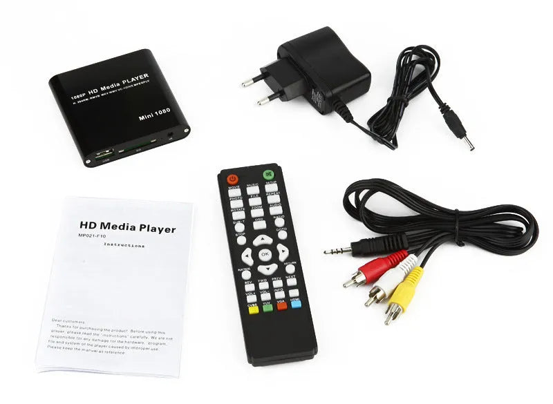 1080p Full HD media player with compact metal housing in black or blue colour