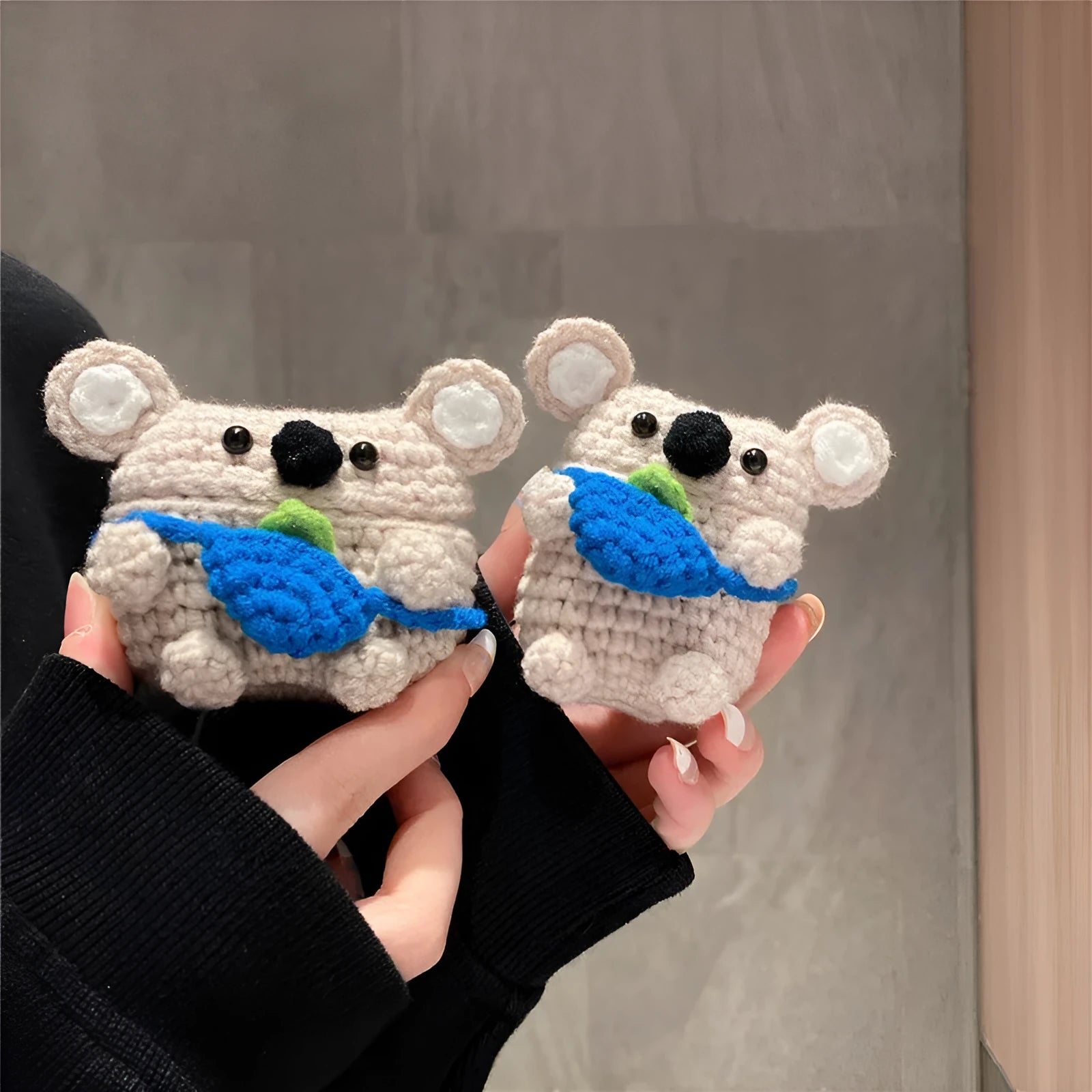 Handmade knitted koala bear earphone protective cover for Apple AirPods charging case