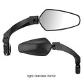 Black bicycle rearview mirror with wide 210mm acrylic lens mounted on a handlebar.