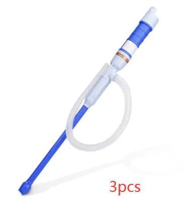 Blue manual siphon pump for fuel transfer with PP plastic construction