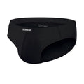 Men's solid colour low-waist briefs in seamless breathable polyester fabric