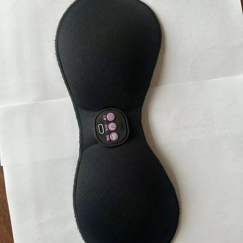 Black electric massage bra inner cushion chest stickers with three control buttons