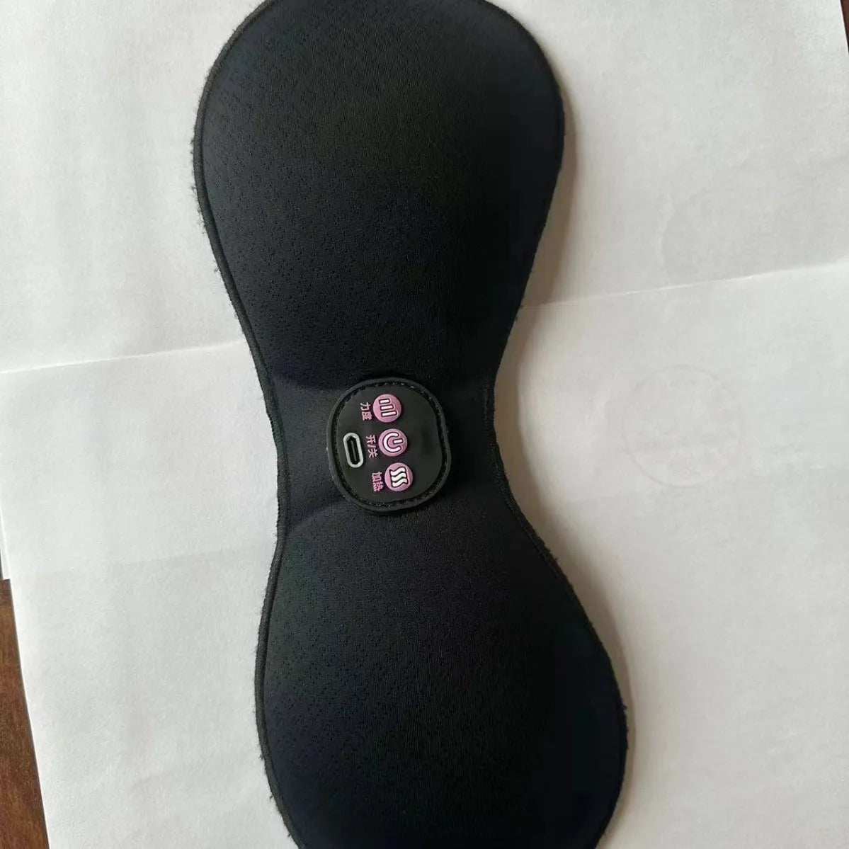 Black electric massage bra inner cushion chest stickers with three control buttons