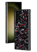 Samsung Galaxy phone case with forged carbon fibre pattern in multiple colour options.