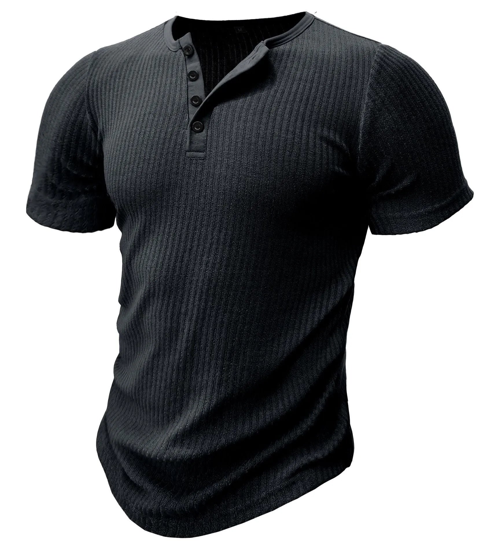 Men's sports slim-fitting muscle t-shirt in polyester with athletic styling and solid colours