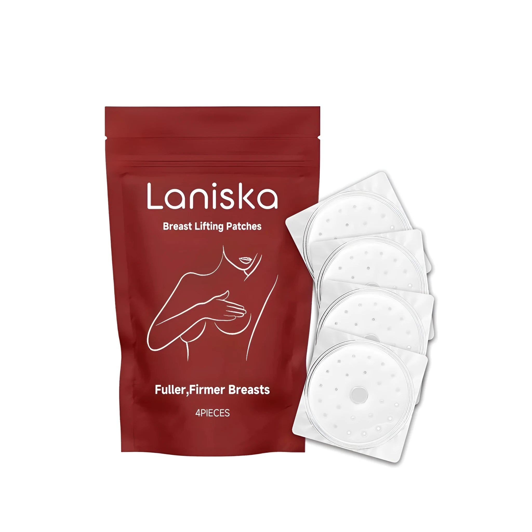 Pack of 4 transparent breast lifting patches with collagen and hyaluronic acid
