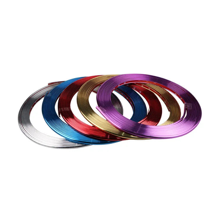 Purple metallic wheel trim sticker roll for vehicle hub decoration and protection