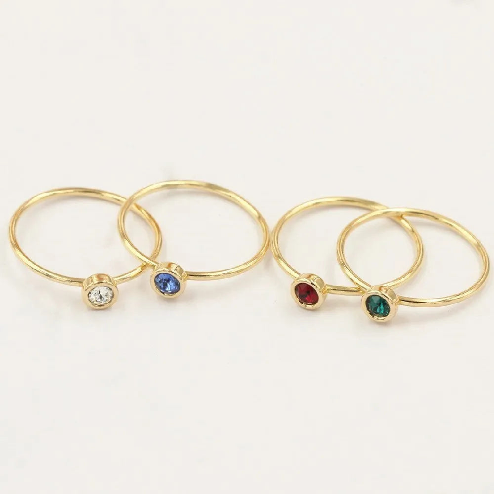 14K gilded copper DIY knuckle ring in choice of four zircon colours and five US sizes