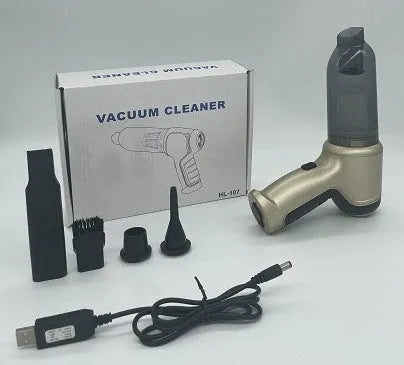 Handheld cordless car and pet vacuum cleaner in brushless gold style, showing compact design.