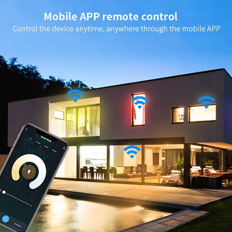 GU10 smart LED spotlight with RGBCCT colour changing and Wi-Fi voice control, 50mm diameter