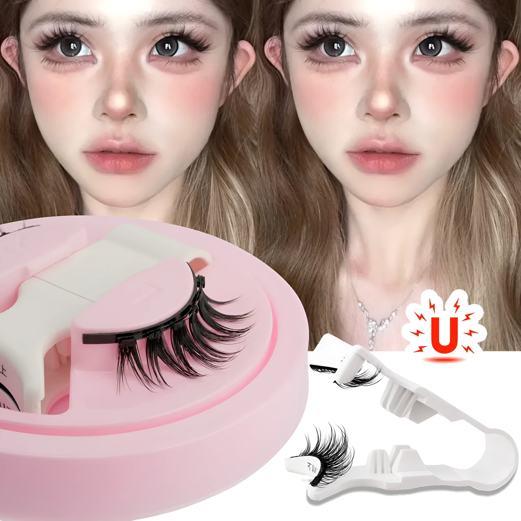 Set of five reusable waterproof false eyelashes in natural thick styles LZ03 LZ04 LZ05 LZ08 LZ14