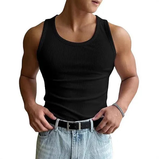Men's grey polyester fitness t-shirt with wool lining showing front and back views