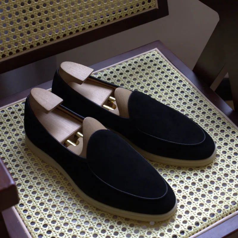 Men's British handmade leather loafers in multiple colours with TPR soles
