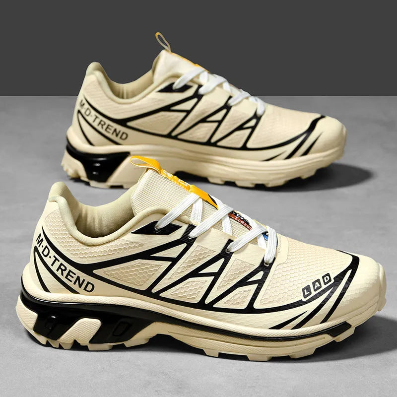 Men's and women's low top hiking shoes with artificial leather upper and rubber sole in black silver and khaki colors for outdoor tourism