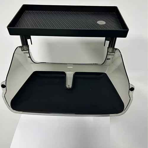 Black ABS plastic storage organiser for Tesla Model 3 and Y centre console with ETC card slot