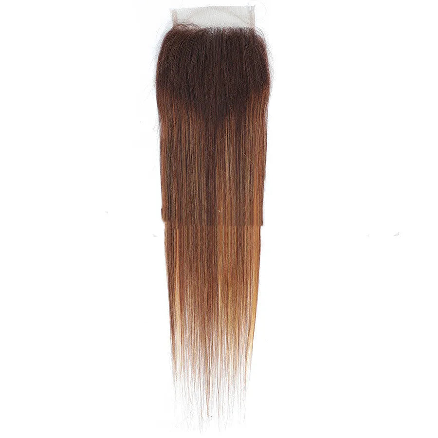 Hand-woven human hair wig piece long straight side bangs natural look 8A colour
