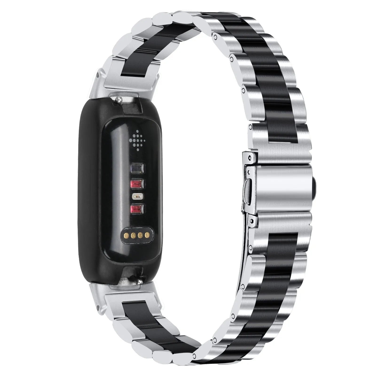 Stainless steel three-bead watch strap for Fitbit Inspire3 in multiple colour options