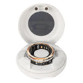 Diamond-inlaid smart ring in silver or gold with blood oxygen monitoring, shown with charging cable