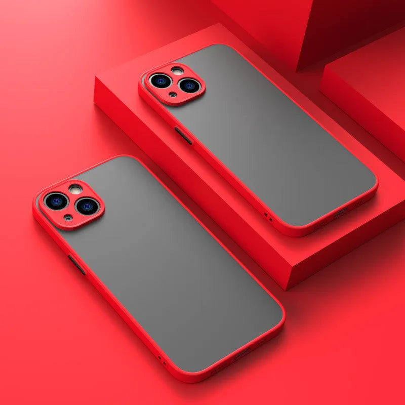 Frosted hard protective iPhone case with fine-hole skin-sensing texture in dark night green colour.