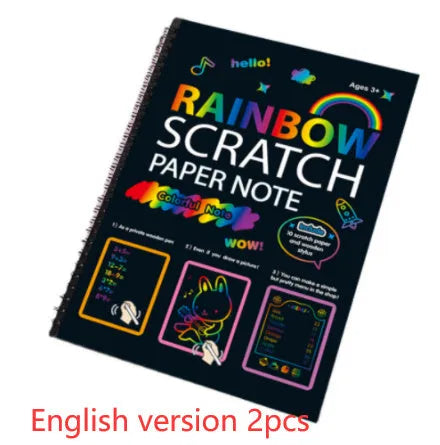 Large 26x19cm children's scratch art paper for DIY creative painting and puzzle scraping crafts