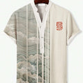 3D digital animal graphic printed on a short sleeve polyester T-shirt, shown on a hanger.
