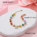 18K stainless steel heart-shaped bracelet with electroplated gold or steel finish