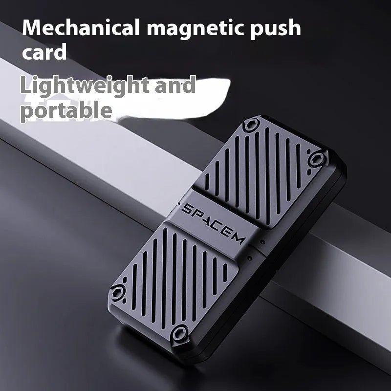 Alloy mechanical card pushing decompression toy for stress relief in four light tracing colours
