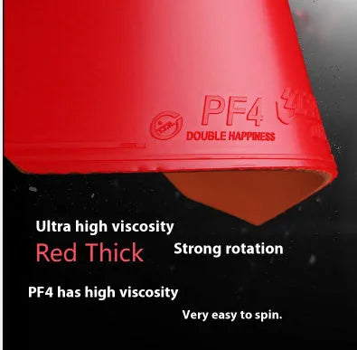 PF4-50 Classic 50 table tennis racket with anti-rubber surface in red thick, black thick, red medium thick, or black medium thick options.