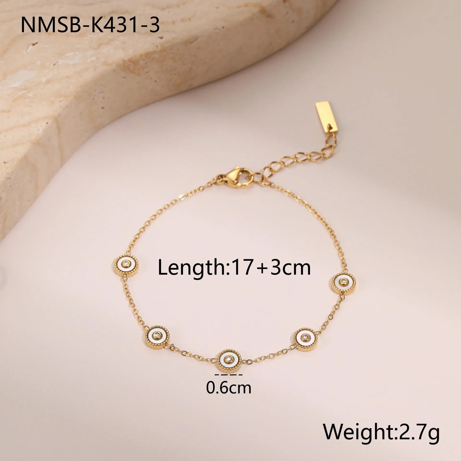 Gold-plated fritillary geometric bracelet and necklace set for women