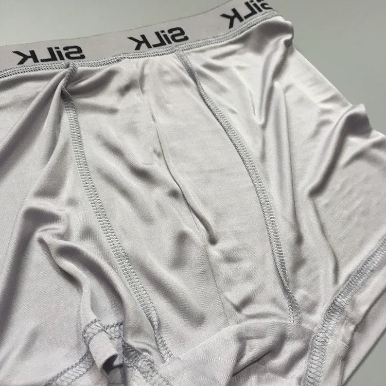 Men's silk loose shorts in navy blue colour with mid waist design