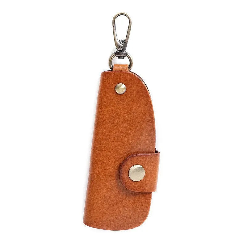 Genuine leather handmade car key case in black, brown, coffee and purplish red colours