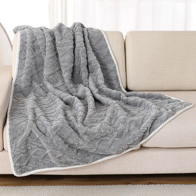 Soft thick warm waterproof machine washable pet plush blanket for dogs and cats in coffee colour size large
